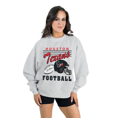 Houston Texans Gameday Couture Women's Home Turf Oversized Premium Fleece Pullover Sweatshirt - Ash for sale