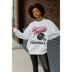 Houston Texans Gameday Couture Women's Home Turf Oversized Premium Fleece Pullover Sweatshirt - Ash for sale