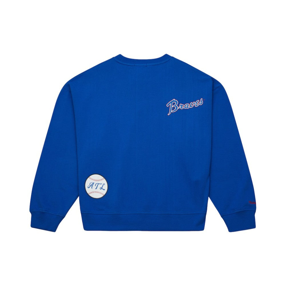 Atlanta Braves Women's Cooperstown Collection Crewneck Sweatshirt - Royal | Mitchell & Ness