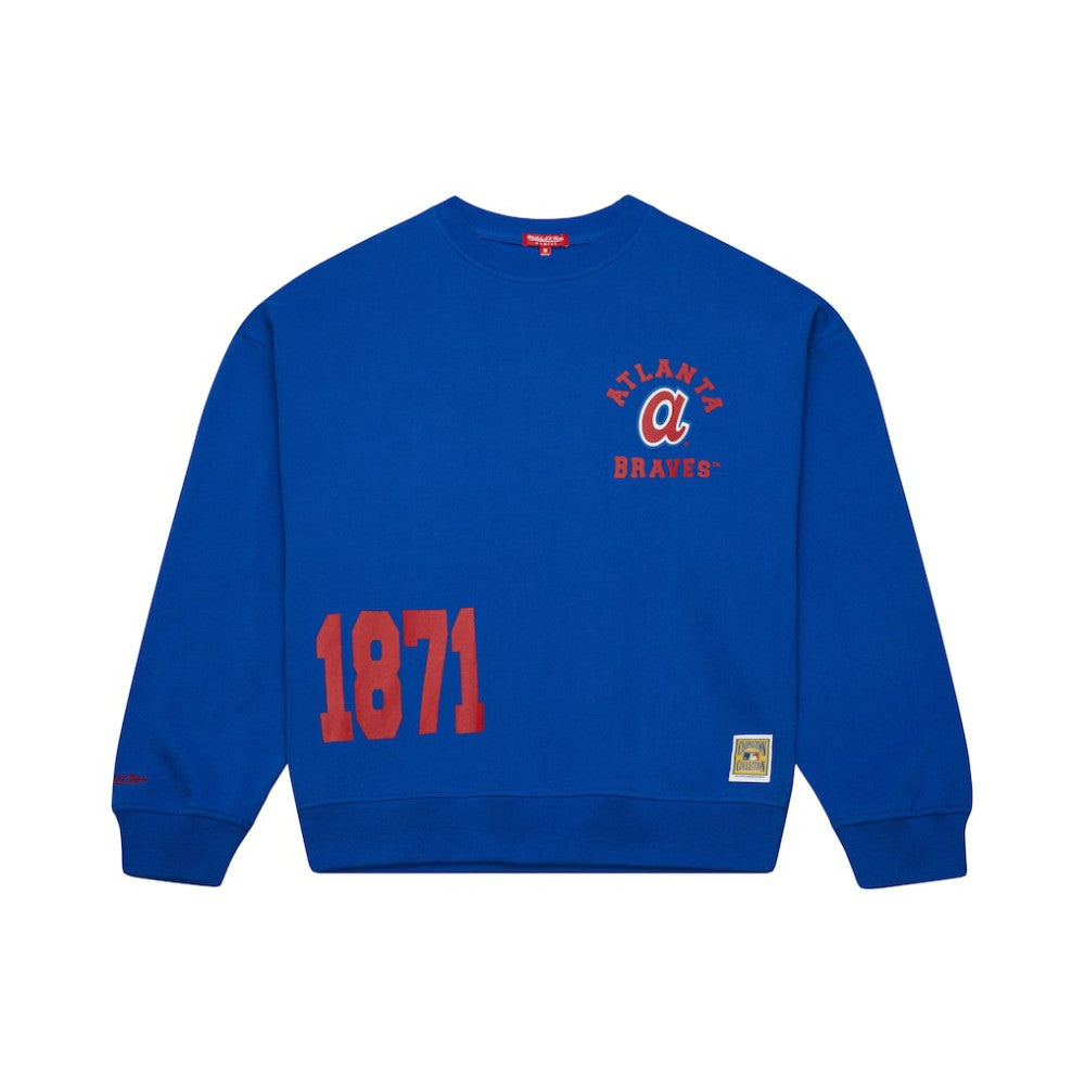 Atlanta Braves Women's Cooperstown Collection Crewneck Sweatshirt - Royal | Mitchell & Ness