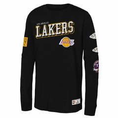 Los Angeles Lakers Youth Hardwood Classics Training Camp Long Sleeve T-Shirt - Black | Mitchell & Ness for sale