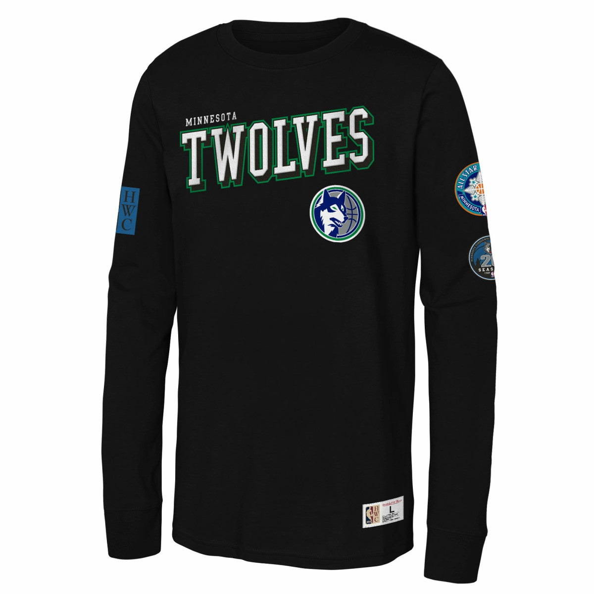 Minnesota Timberwolves Youth Hardwood Classics Training Camp Long Sleeve T-Shirt - Black | Mitchell & Ness online