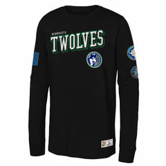 Minnesota Timberwolves Youth Hardwood Classics Training Camp Long Sleeve T-Shirt - Black | Mitchell & Ness online