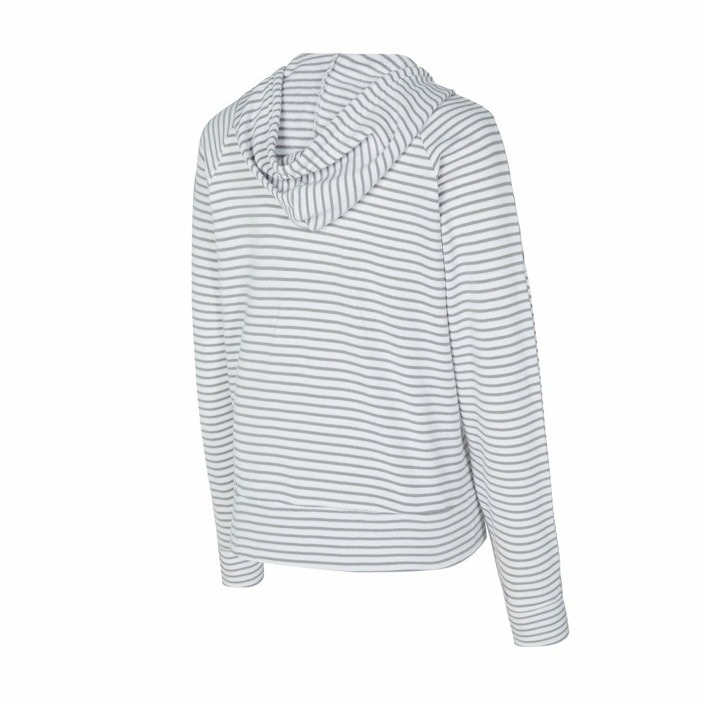 Kansas City Royals Concepts Sport Women's Liftoff Striped V-Neck Hoodie - White/Gray
