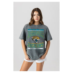 Jacksonville Jaguars Gameday Couture Women's Oversized Classic Grind Washed T-Shirt - Gray outlet