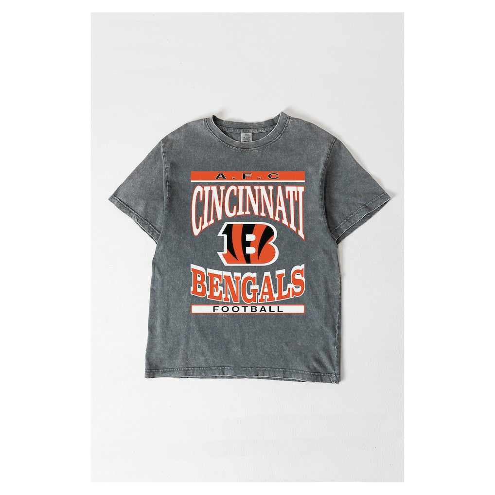 Cincinnati Bengals Gameday Couture Women's Oversized Classic Grind Washed T-Shirt - Gray on sale