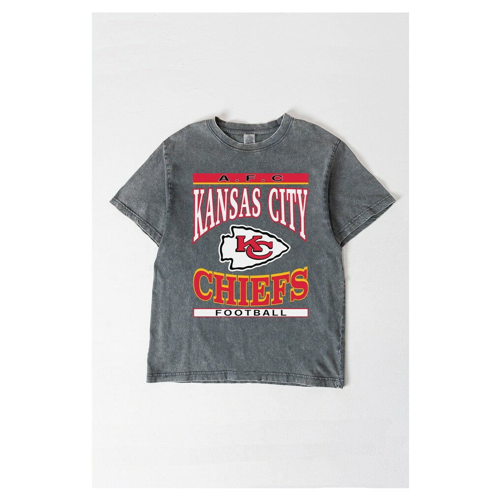 Kansas City Chiefs Gameday Couture Women's Oversized Classic Grind Washed T-Shirt - Gray outlet