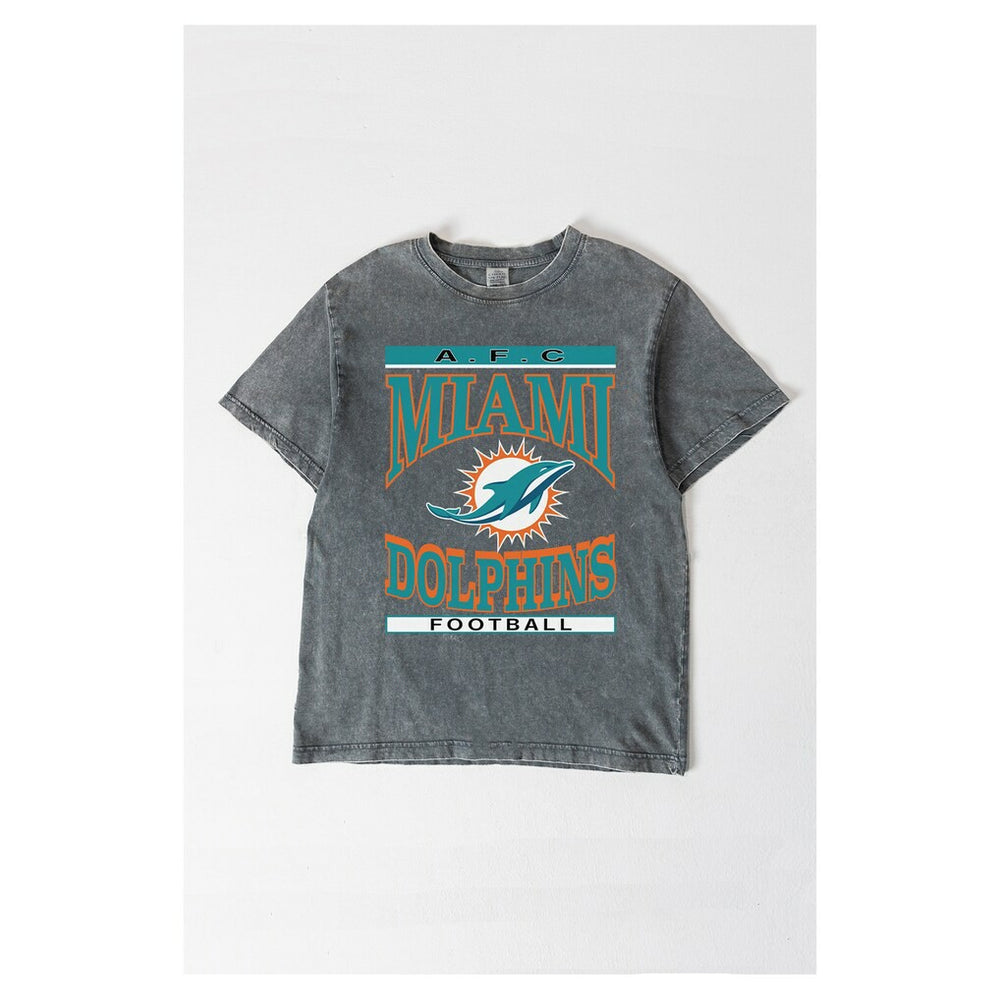 Miami Dolphins Gameday Couture Women's Oversized Classic Grind Washed T-Shirt - Gray outlet