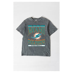 Miami Dolphins Gameday Couture Women's Oversized Classic Grind Washed T-Shirt - Gray outlet