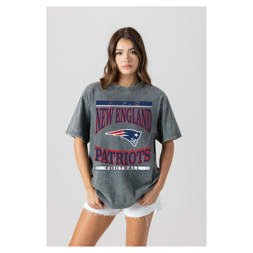 New England Patriots Gameday Couture Women's Oversized Classic Grind Washed T-Shirt - Gray on sale