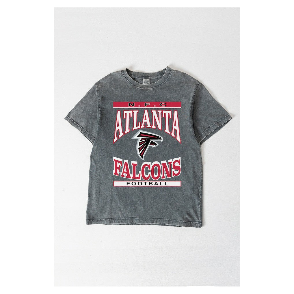Atlanta Falcons Gameday Couture Women's Oversized Classic Grind Washed T-Shirt - Gray cheap