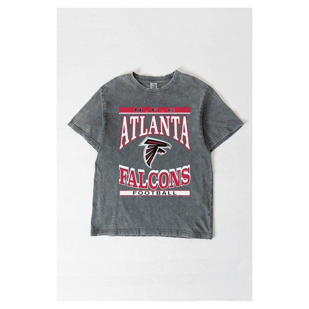 Atlanta Falcons Gameday Couture Women's Oversized Classic Grind Washed T-Shirt - Gray cheap