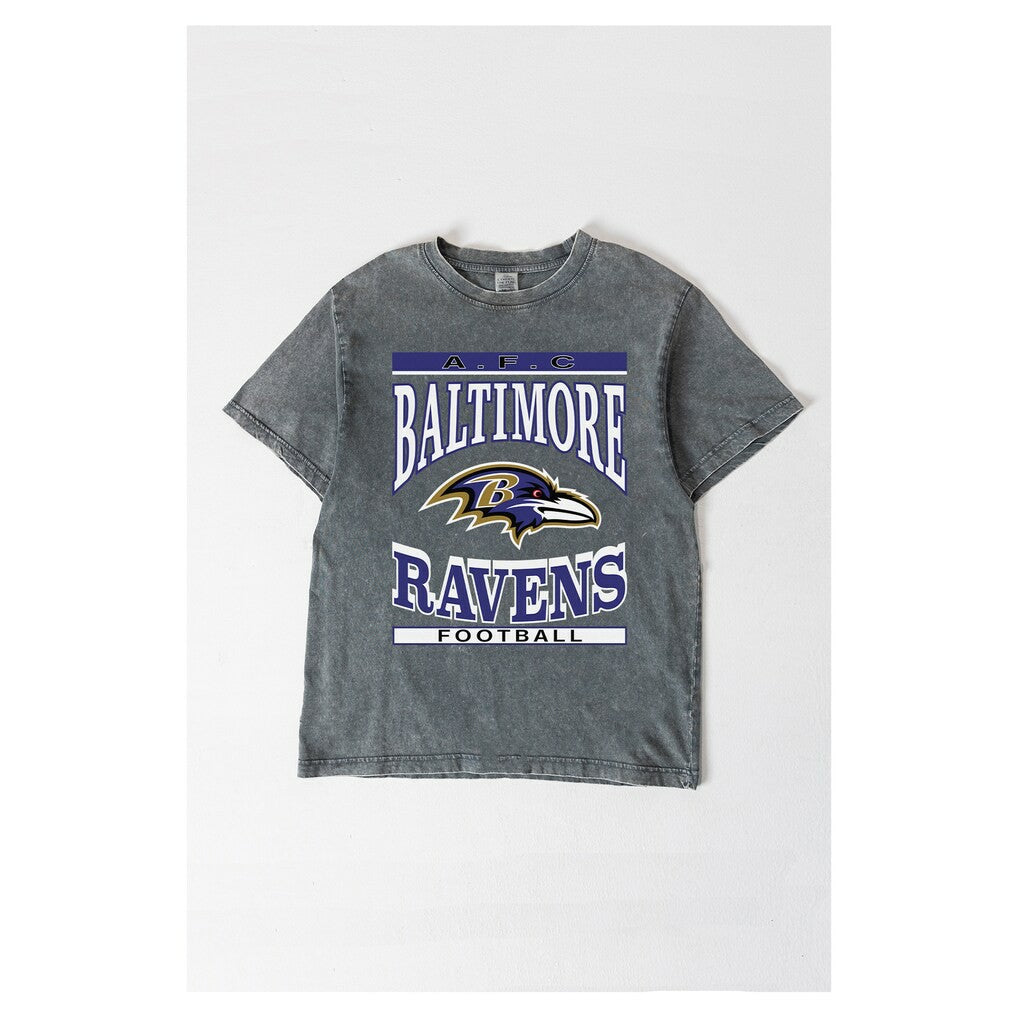 Baltimore Ravens Gameday Couture Women's Oversized Classic Grind Washed T-Shirt - Gray discount