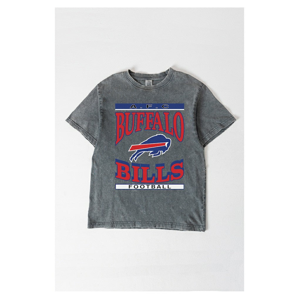 Buffalo Bills Gameday Couture Women's Oversized Classic Grind Washed T-Shirt - Gray outlet