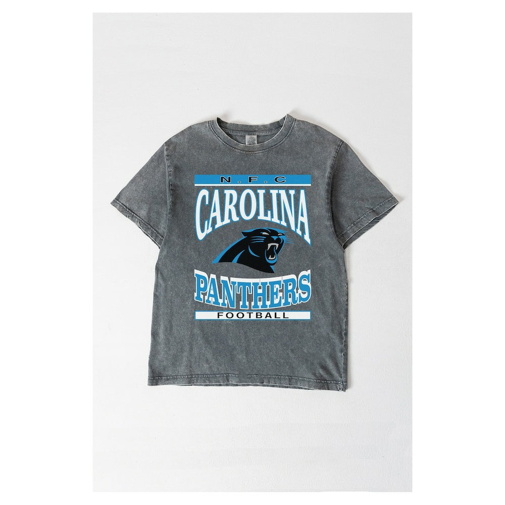 Carolina Panthers Gameday Couture Women's Oversized Classic Grind Washed T-Shirt - Gray discount
