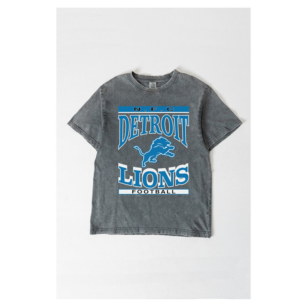 Detroit Lions Gameday Couture Women's Oversized Classic Grind Washed T-Shirt - Gray online