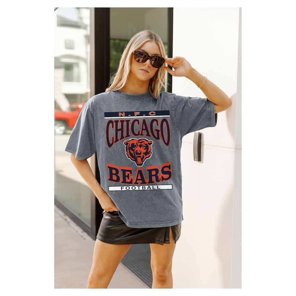 Chicago Bears Gameday Couture Women's Oversized Classic Grind Washed T-Shirt - Gray sale