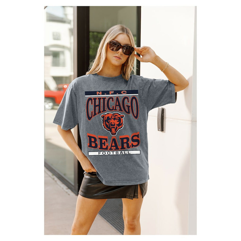 Chicago Bears Gameday Couture Women's Oversized Classic Grind Washed T-Shirt - Gray sale