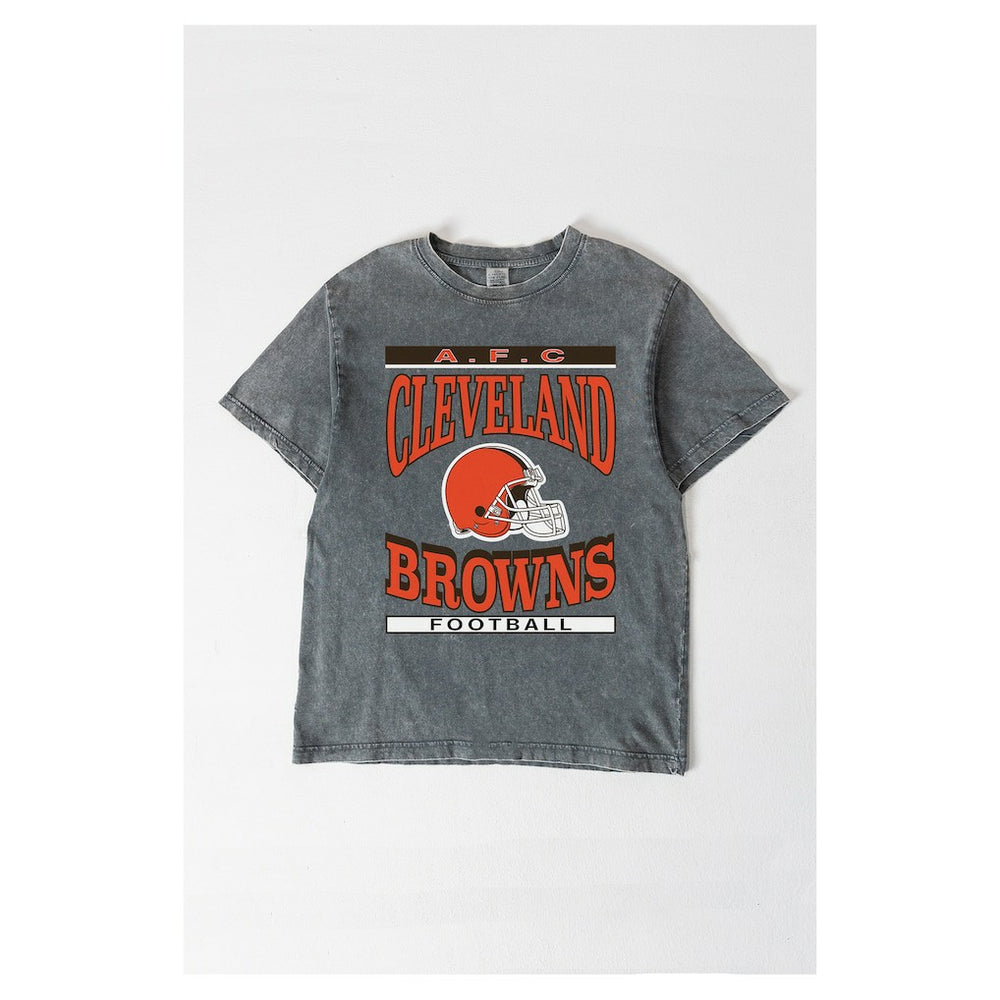 Cleveland Browns Gameday Couture Women's Oversized Classic Grind Washed T-Shirt - Gray discount