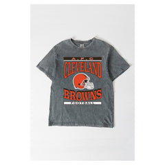Cleveland Browns Gameday Couture Women's Oversized Classic Grind Washed T-Shirt - Gray discount