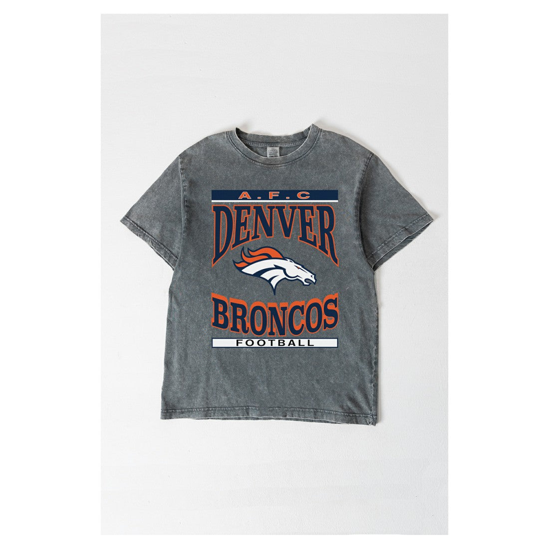 Denver Broncos Gameday Couture Women's Oversized Classic Grind Washed T-Shirt - Gray for sale