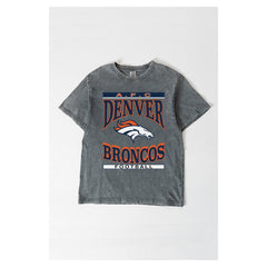 Denver Broncos Gameday Couture Women's Oversized Classic Grind Washed T-Shirt - Gray for sale