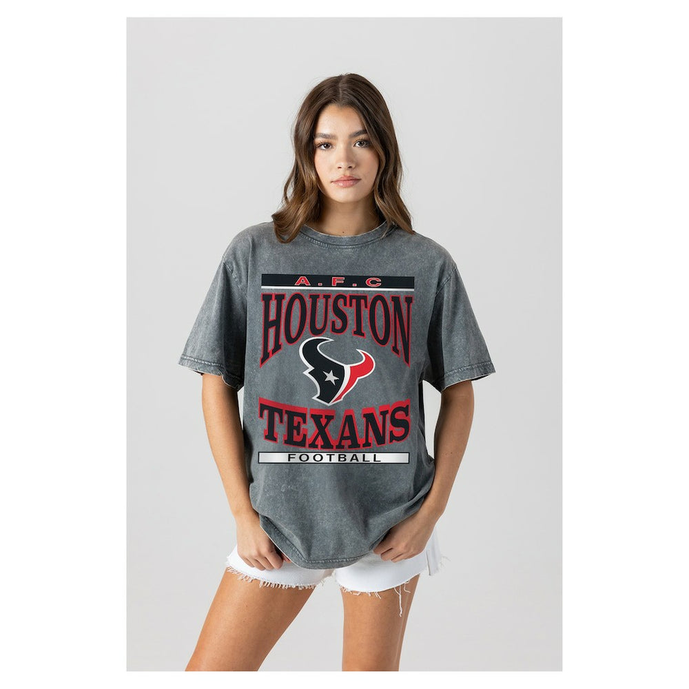 Houston Texans Gameday Couture Women's Oversized Classic Grind Washed T-Shirt - Gray online