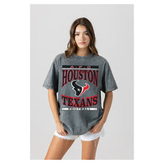 Houston Texans Gameday Couture Women's Oversized Classic Grind Washed T-Shirt - Gray online