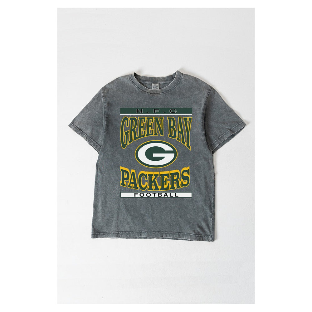 Green Bay Packers Gameday Couture Women's Oversized Classic Grind Washed T-Shirt - Gray for sale