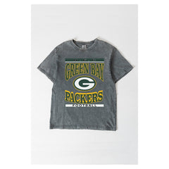 Green Bay Packers Gameday Couture Women's Oversized Classic Grind Washed T-Shirt - Gray for sale