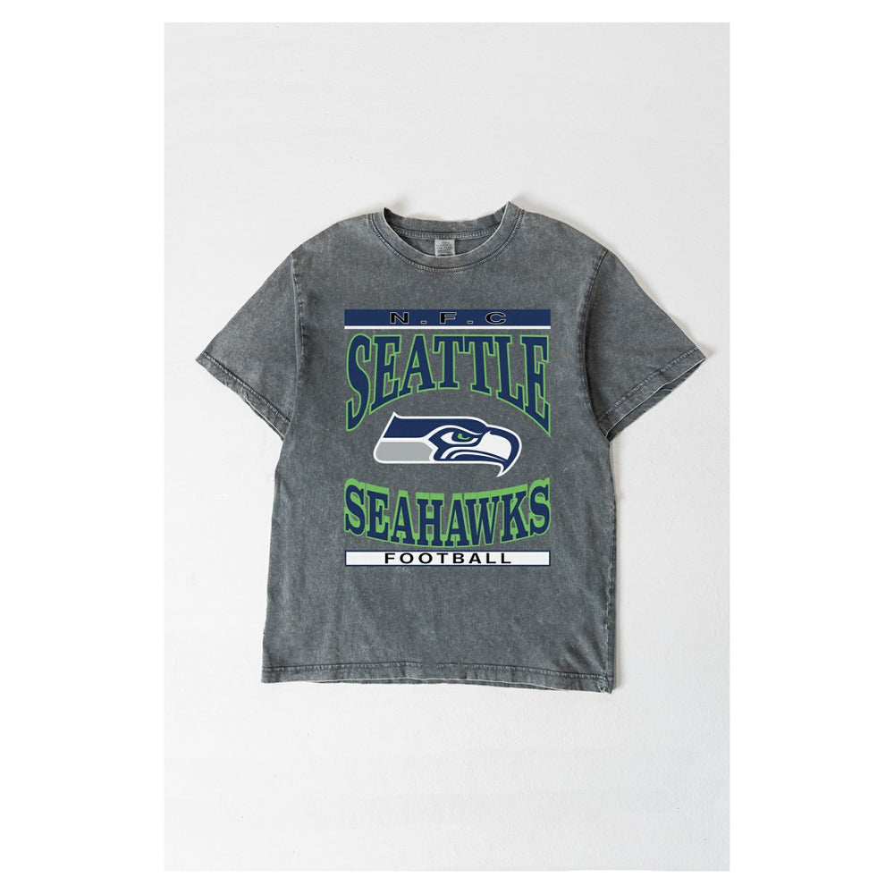 Seattle Seahawks Gameday Couture Women's Oversized Classic Grind Washed T-Shirt - Gray on sale
