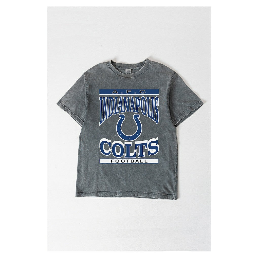 Indianapolis Colts Gameday Couture Women's Oversized Classic Grind Washed T-Shirt - Gray discount