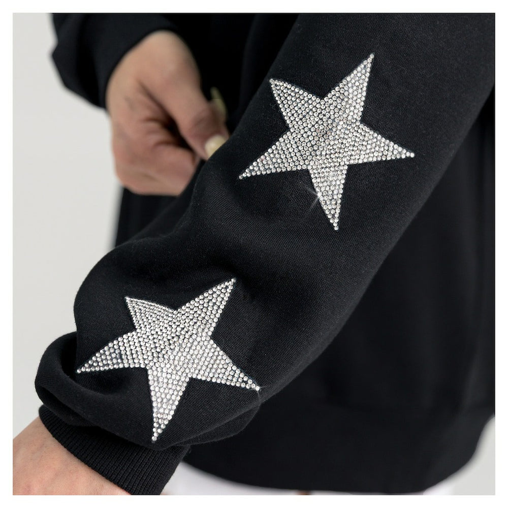 Kansas City Chiefs Gameday Couture Women's Pure Victory Rhinestud Star-Sleeve Pullover Sweatshirt - Black cheap