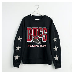 Tampa Bay Buccaneers Gameday Couture Women's Pure Victory Rhinestud Star-Sleeve Pullover Sweatshirt - Black outlet