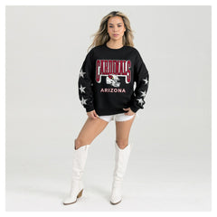 Arizona Cardinals Gameday Couture Women's Pure Victory Rhinestud Star-Sleeve Pullover Sweatshirt - Black online