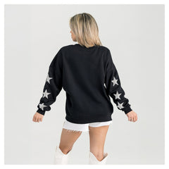Buffalo Bills Gameday Couture Women's Pure Victory Rhinestud Star-Sleeve Pullover Sweatshirt - Black for sale