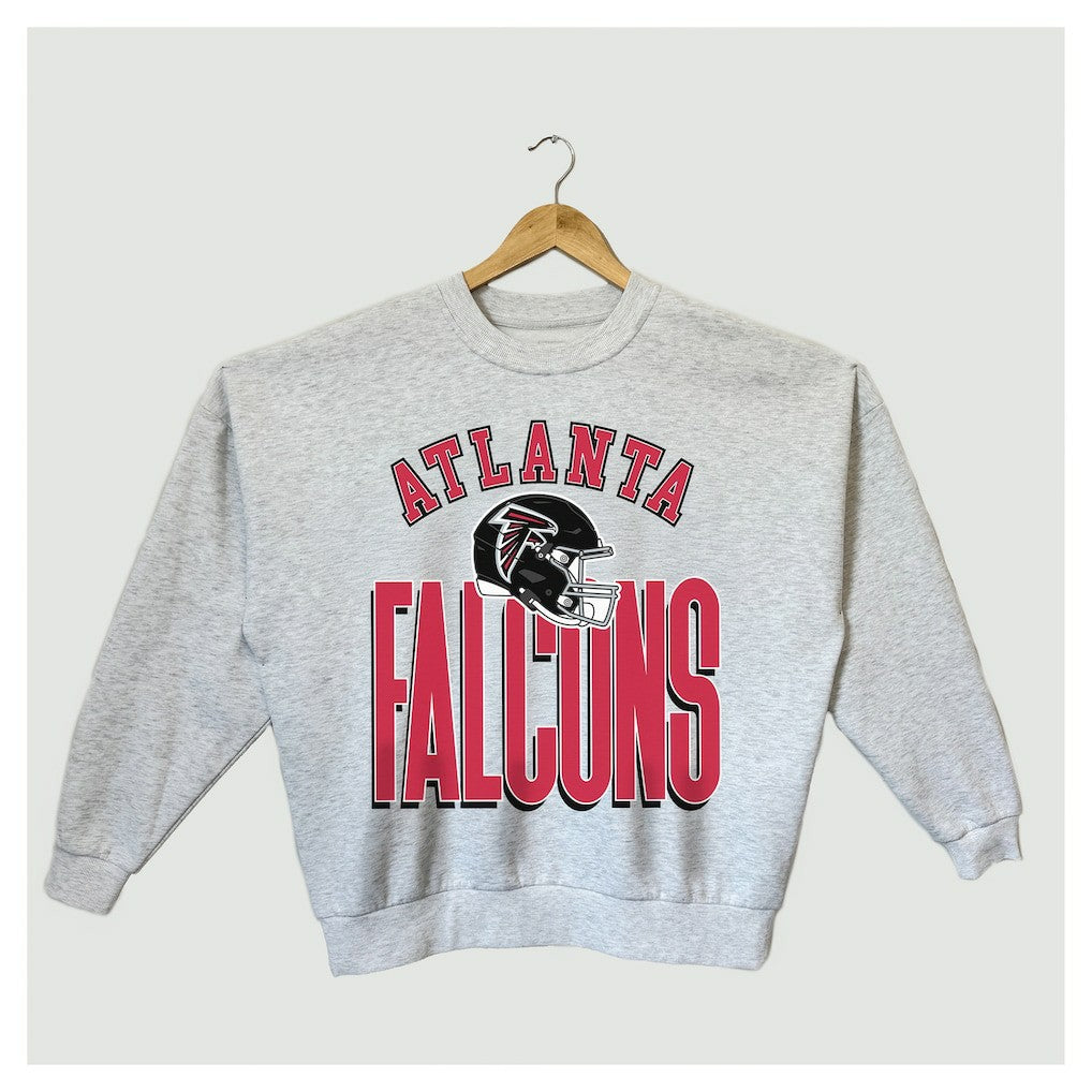 Atlanta Falcons Gameday Couture Women's Fierce Focus Premium Oversized Fleece Pullover Sweatshirt - Ash discount