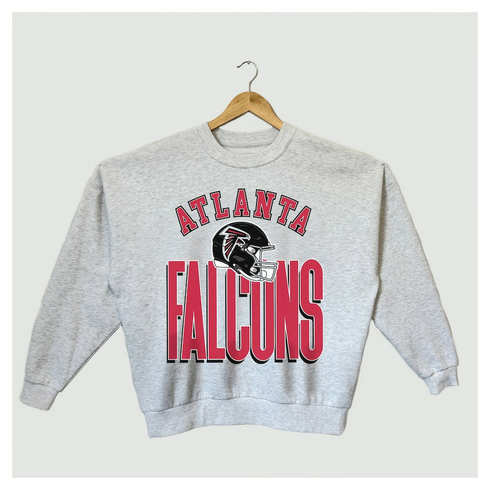 Atlanta Falcons Gameday Couture Women's Fierce Focus Premium Oversized Fleece Pullover Sweatshirt - Ash discount