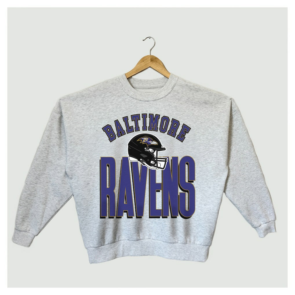 Baltimore Ravens Gameday Couture Women's Fierce Focus Premium Oversized Fleece Pullover Sweatshirt - Ash outlet