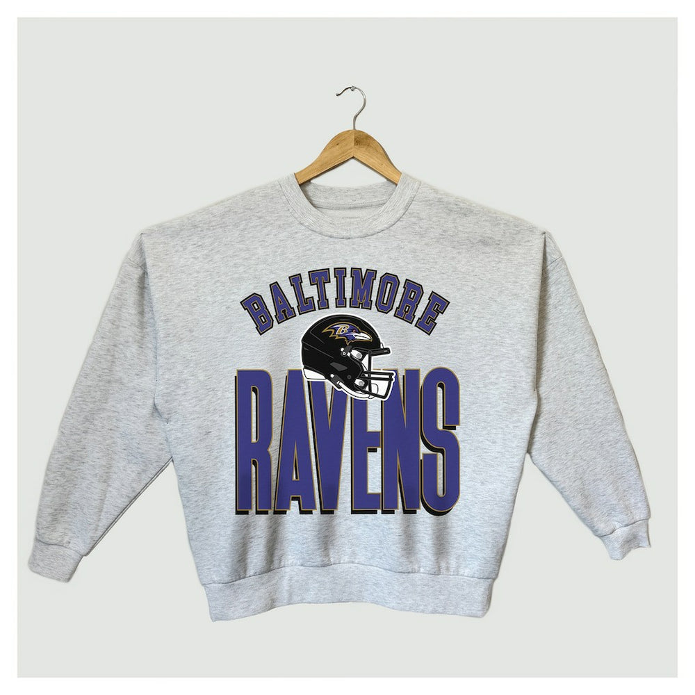 Baltimore Ravens Gameday Couture Women's Fierce Focus Premium Oversized Fleece Pullover Sweatshirt - Ash outlet