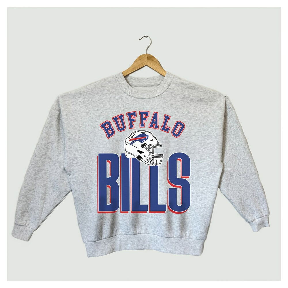 Buffalo Bills Gameday Couture Women's Fierce Focus Premium Oversized Fleece Pullover Sweatshirt - Ash discount