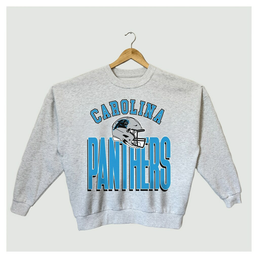 Carolina Panthers Gameday Couture Women's Fierce Focus Premium Oversized Fleece Pullover Sweatshirt - Ash outlet