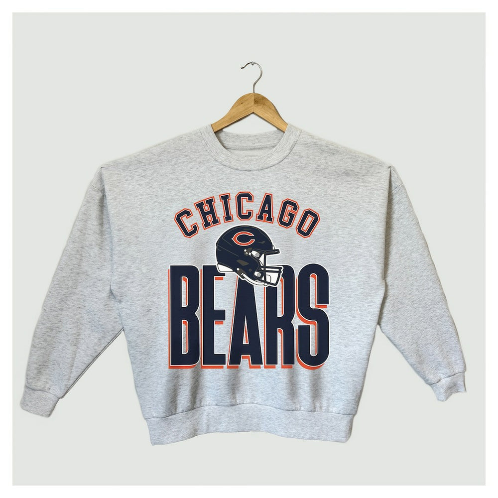 Chicago Bears Gameday Couture Women's Fierce Focus Premium Oversized Fleece Pullover Sweatshirt - Ash online