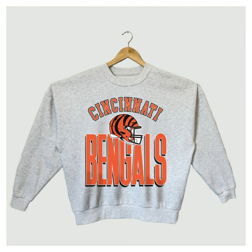 Cincinnati Bengals Gameday Couture Women's Fierce Focus Premium Oversized Fleece Pullover Sweatshirt - Ash outlet