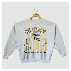 New Orleans Saints Gameday Couture Women's Fierce Focus Premium Oversized Fleece Pullover Sweatshirt - Ash outlet