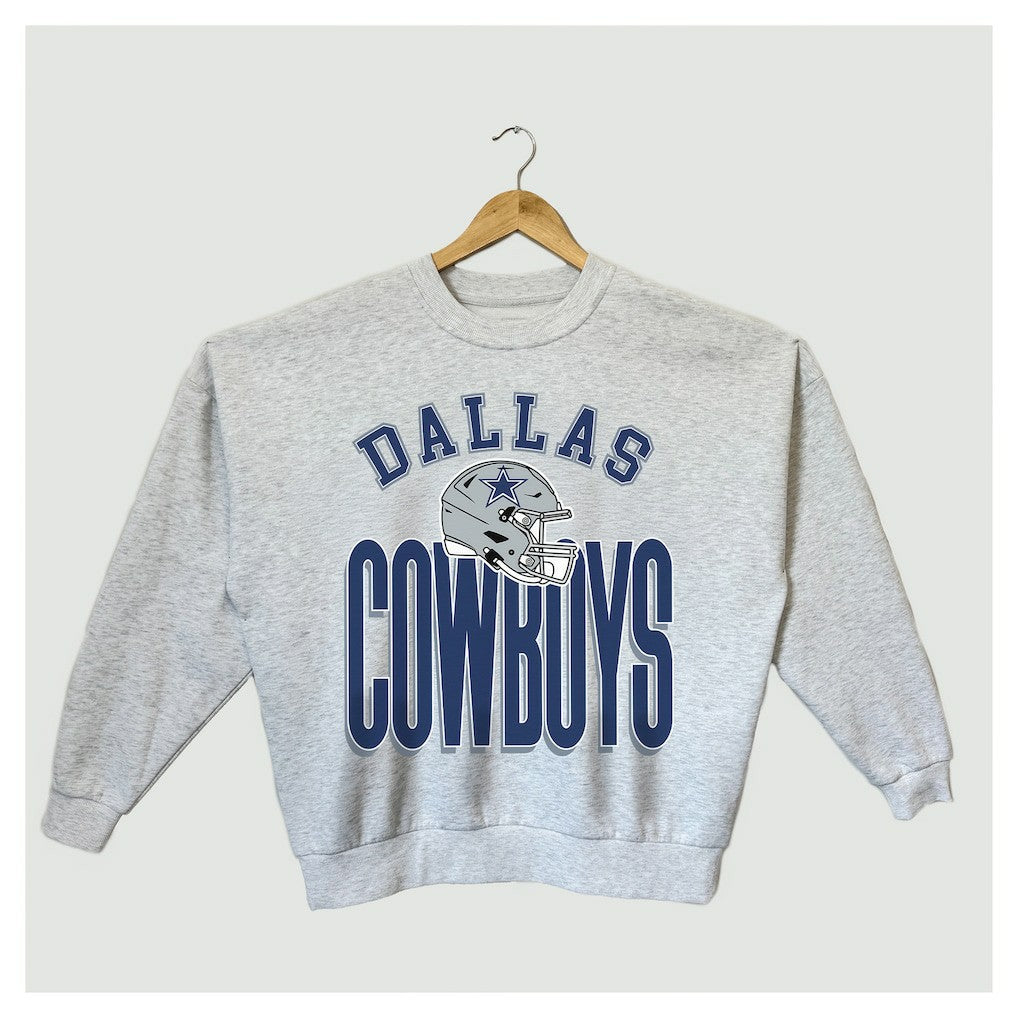 Dallas Cowboys Gameday Couture Women's Fierce Focus Premium Oversized Fleece Pullover Sweatshirt - Ash outlet