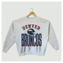 Denver Broncos Gameday Couture Women's Fierce Focus Premium Oversized Fleece Pullover Sweatshirt - Ash online