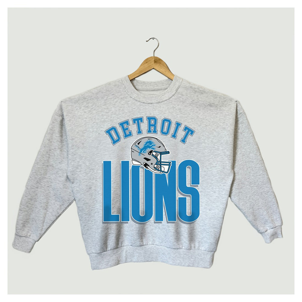 Detroit Lions Gameday Couture Women's Fierce Focus Premium Oversized Fleece Pullover Sweatshirt - Ash cheap