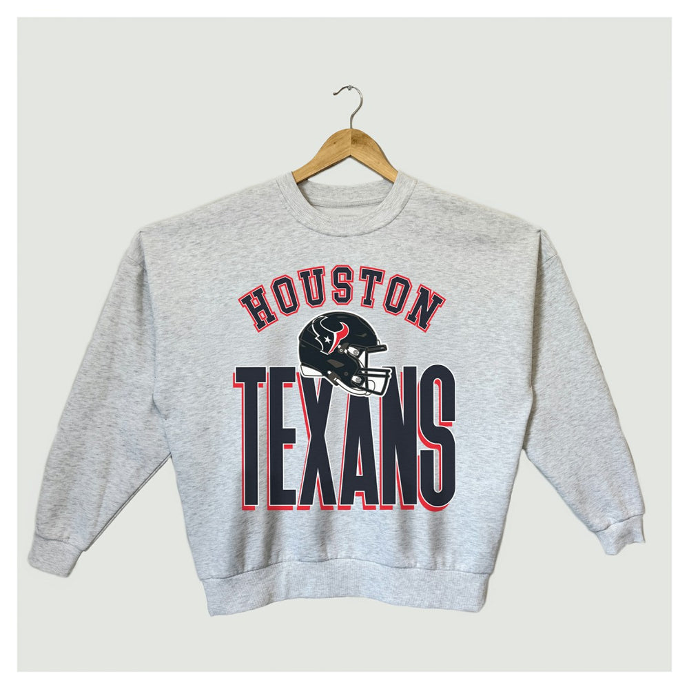Houston Texans Gameday Couture Women's Fierce Focus Premium Oversized Fleece Pullover Sweatshirt - Ash on sale