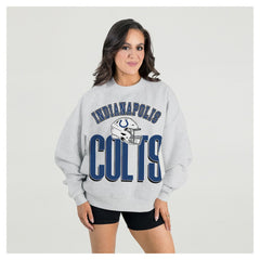 Indianapolis Colts Gameday Couture Women's Fierce Focus Premium Oversized Fleece Pullover Sweatshirt - Ash discount